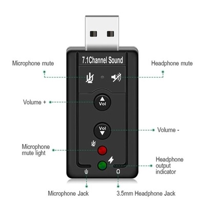 USB Hubs USB 2.0 External Sound Card