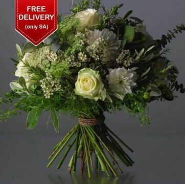 White and Green Designer Hand Tied
