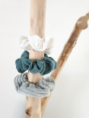 Scrunchie uni rib Petrol 
