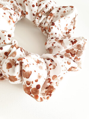 Scrunchie Wit / Bruin Confetti