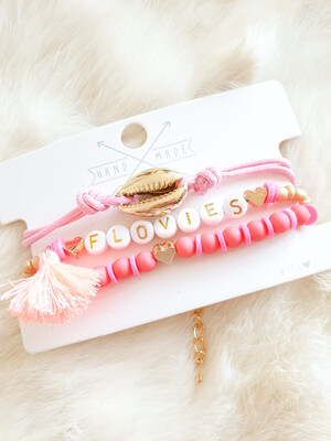 Armbandset van 3 'quote' of 'naam' Ibiza