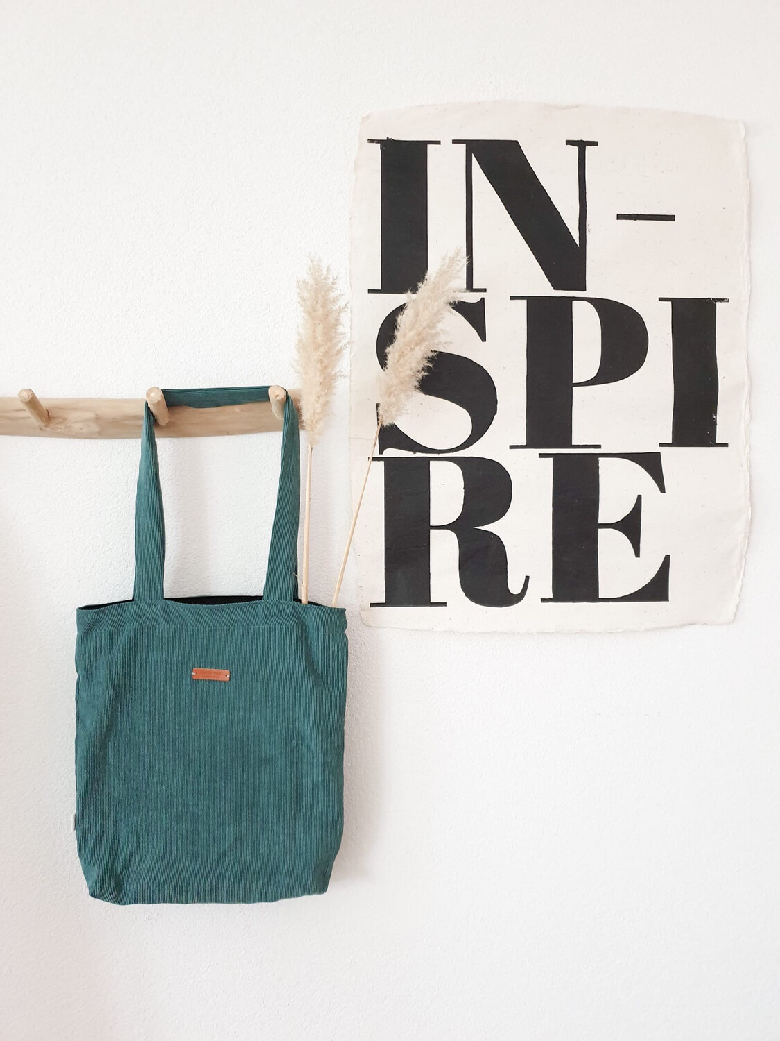 Shopper Luxe XL gevoerd rib Petrol