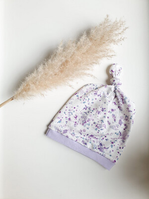 Baby Knoop Mutsje Confetti Lila