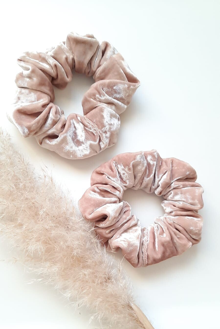 Scrunchie Velvet Goud / Beige