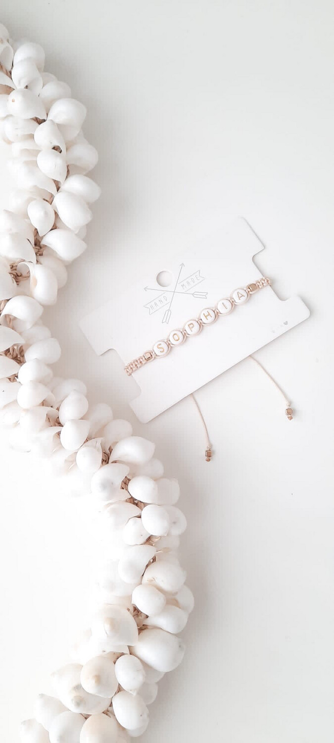 Naam Armband macramé