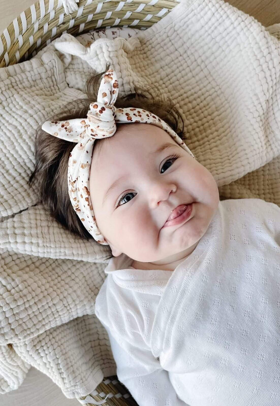 Baby Haarbandje Confetti Bruin Wit
