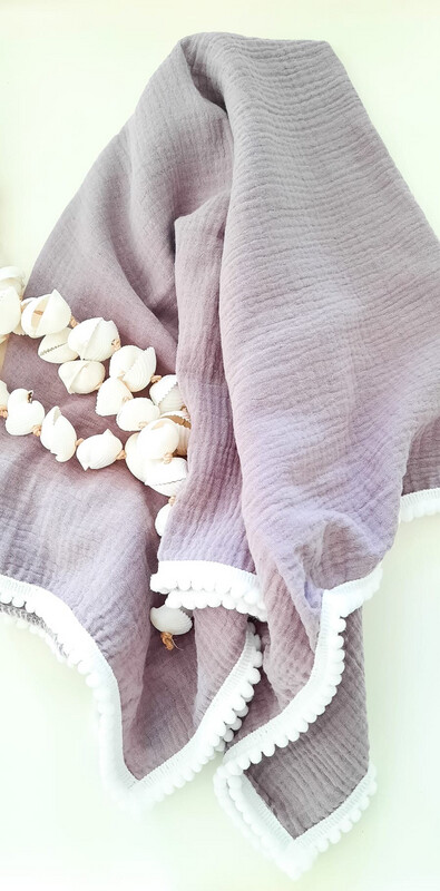 Zomerdekentje Pompom Lila