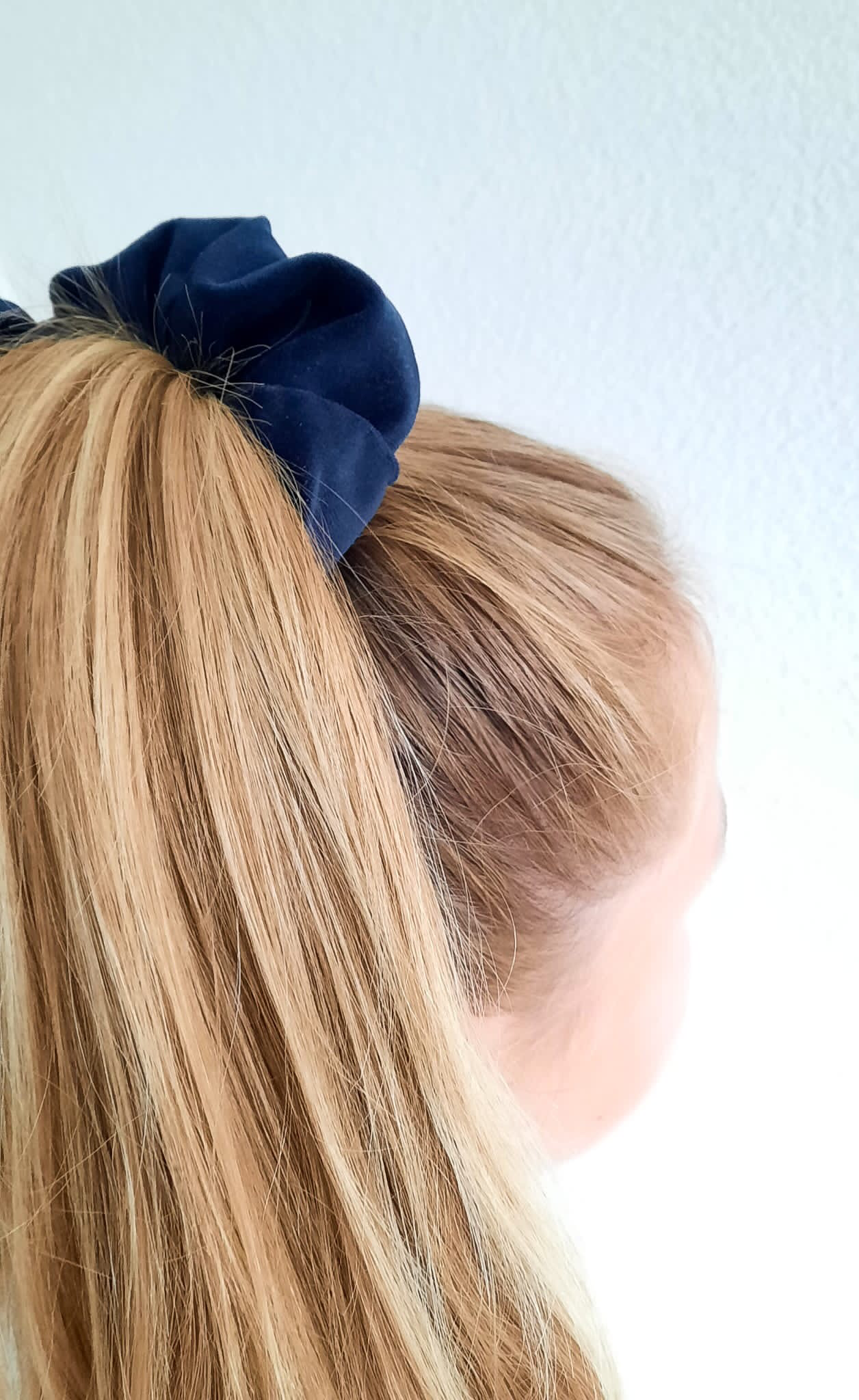 Scrunchie velvet uni Blauw