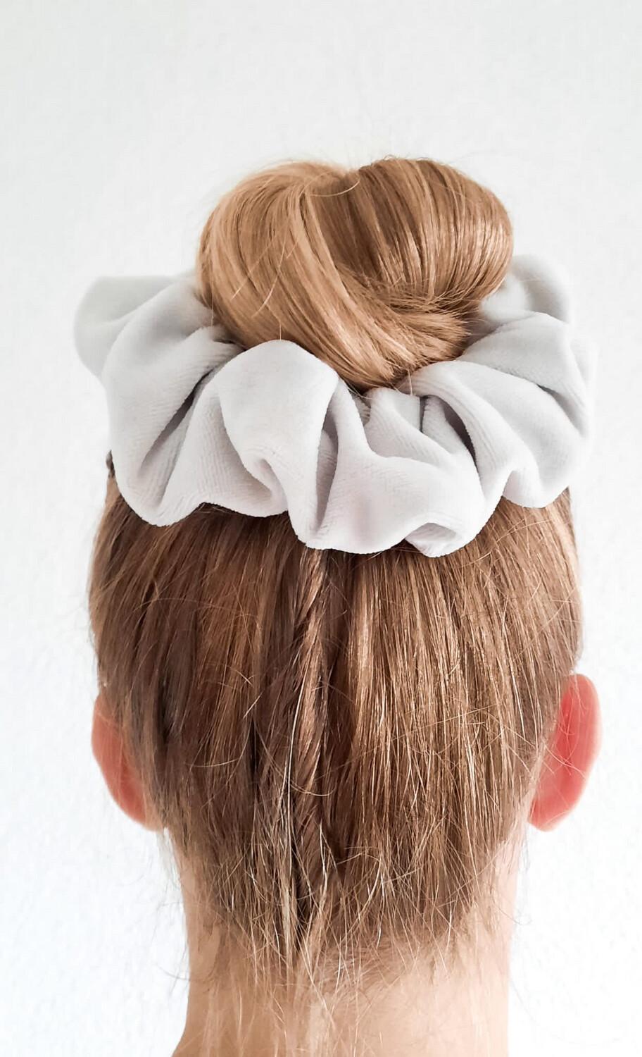 Scrunchie XL velvet Lichtgrijs