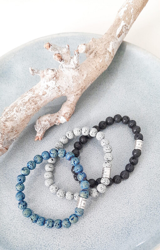 Natuursteen Lava Armband