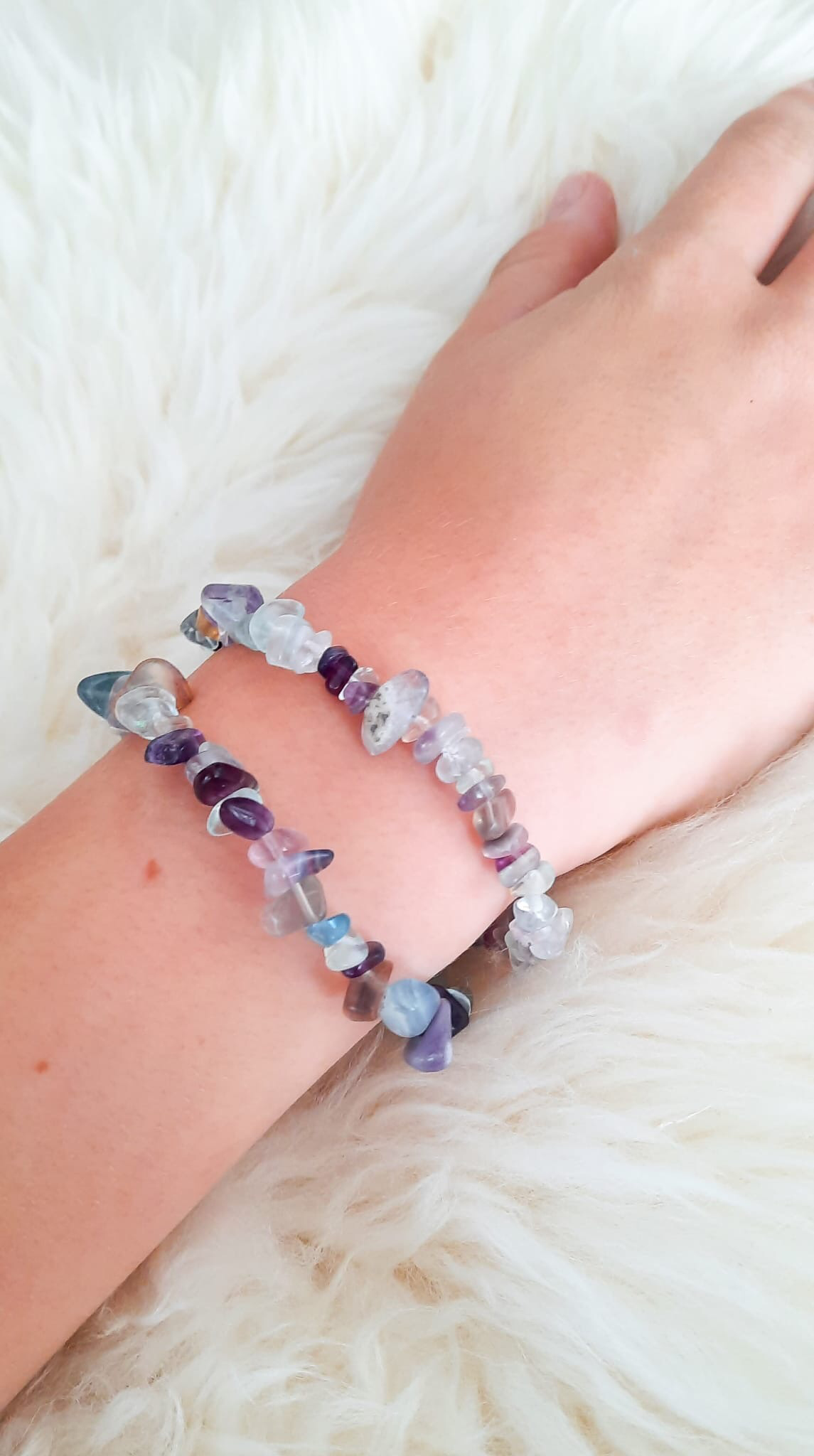 Natuursteen Fluoriet Multicolour Armband baroque