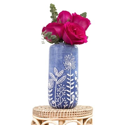 Denim Dandelion Vase