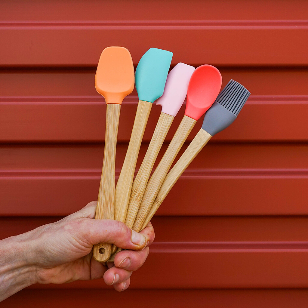 Mini Utensil Set - Bamboo & Silicone