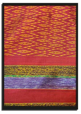 Takeo 100% Traditional, Hand Woven Red Pattern Silk