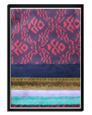 Modern Deep Red High Grade Floral Pattern Cambodian Silk.