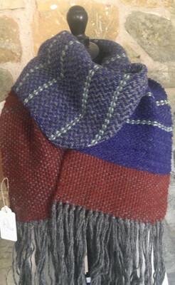 Hand dyed alpaca scarf
