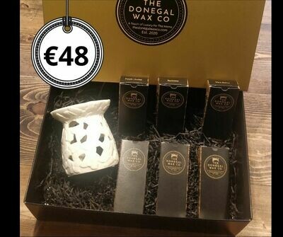 Luxury Gift Set with Embossed Warmer + 6 Snap Bar Wax Melts