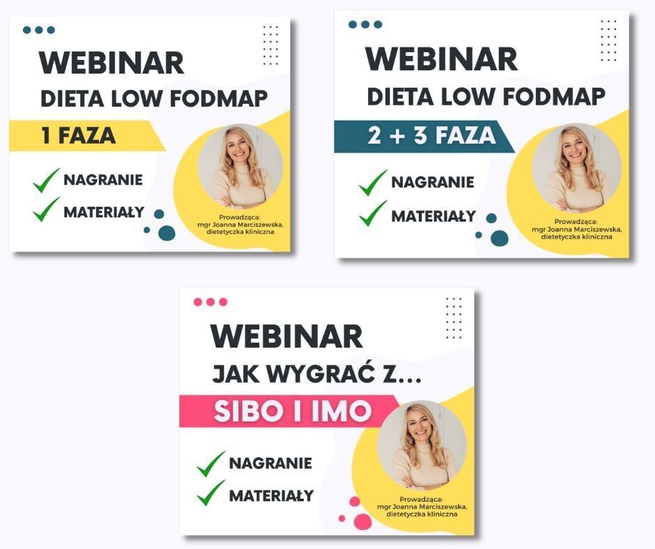 Zestaw 3 webinarów - SIBO, IMO, dieta low FODMAP etap 1,2,3