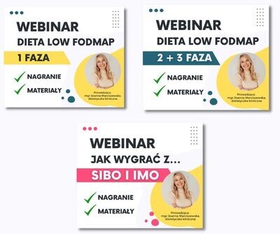 Zestaw 3 webinarów - SIBO, IMO, dieta low FODMAP etap 1,2,3