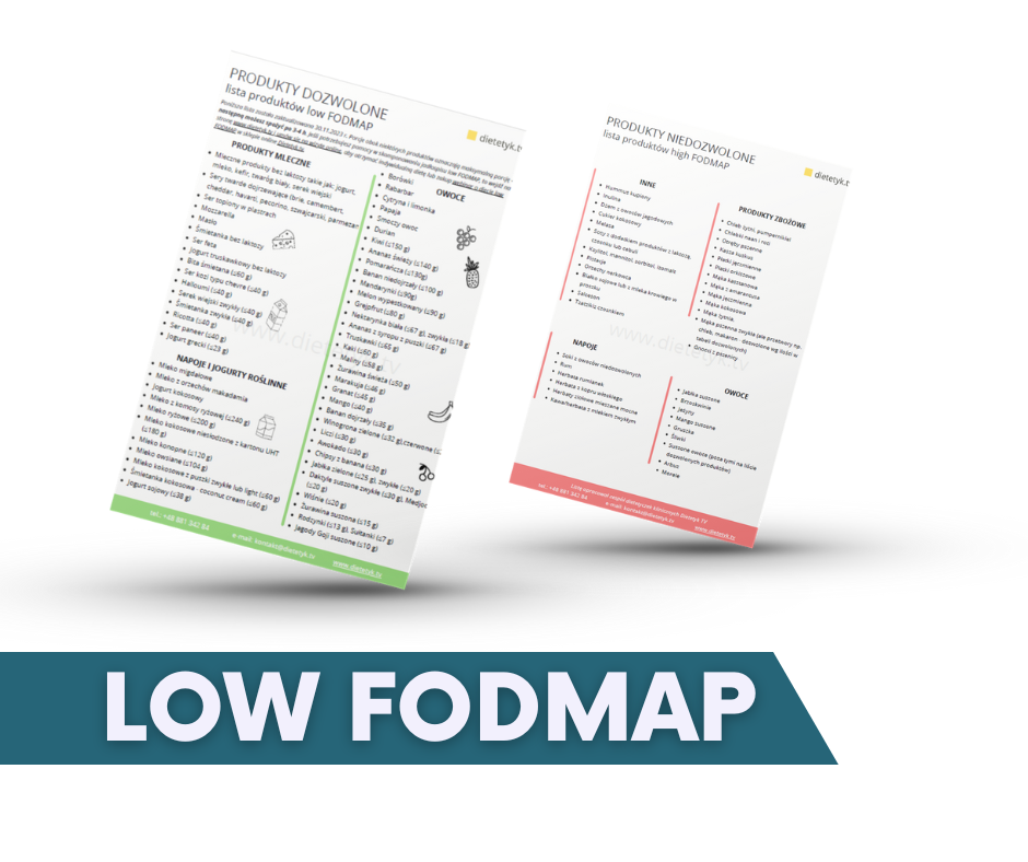 Tabela diety low FODMAP - na 1 fazę - lista PDF 2026