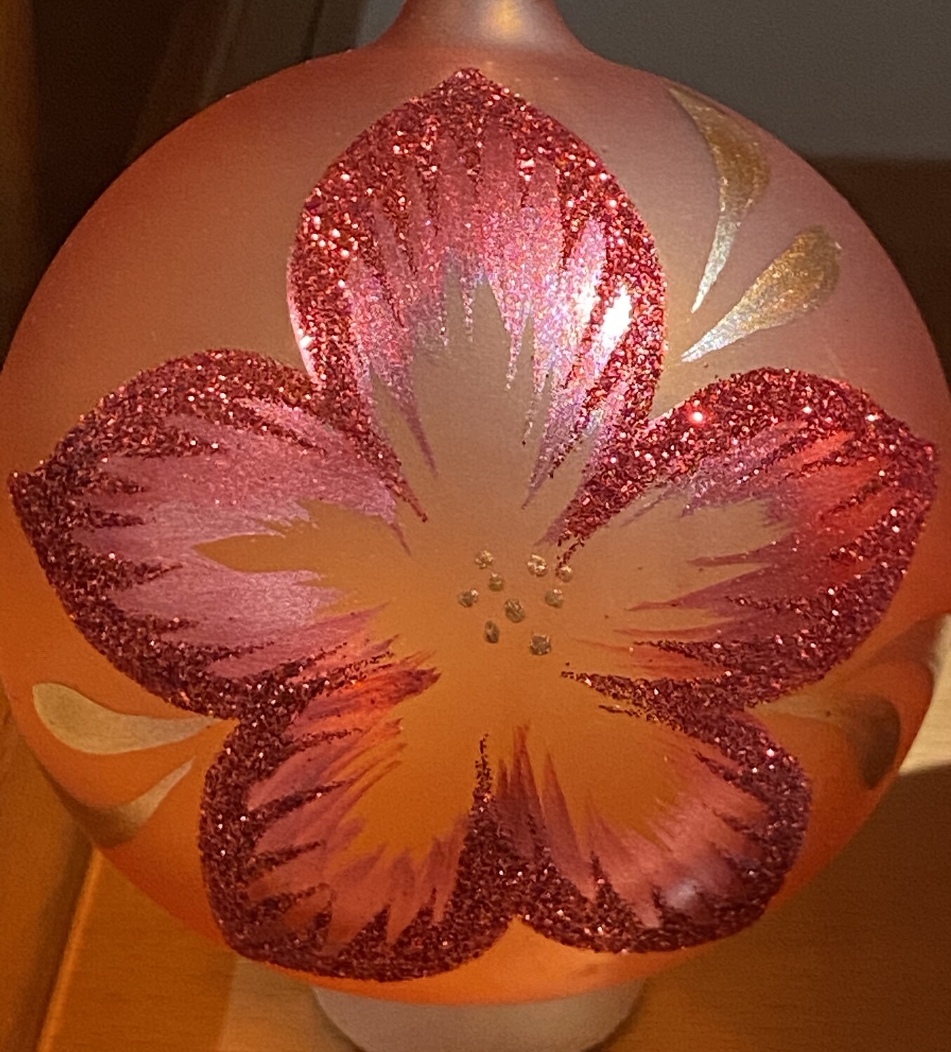8 cm orange mat transparent glaskugle