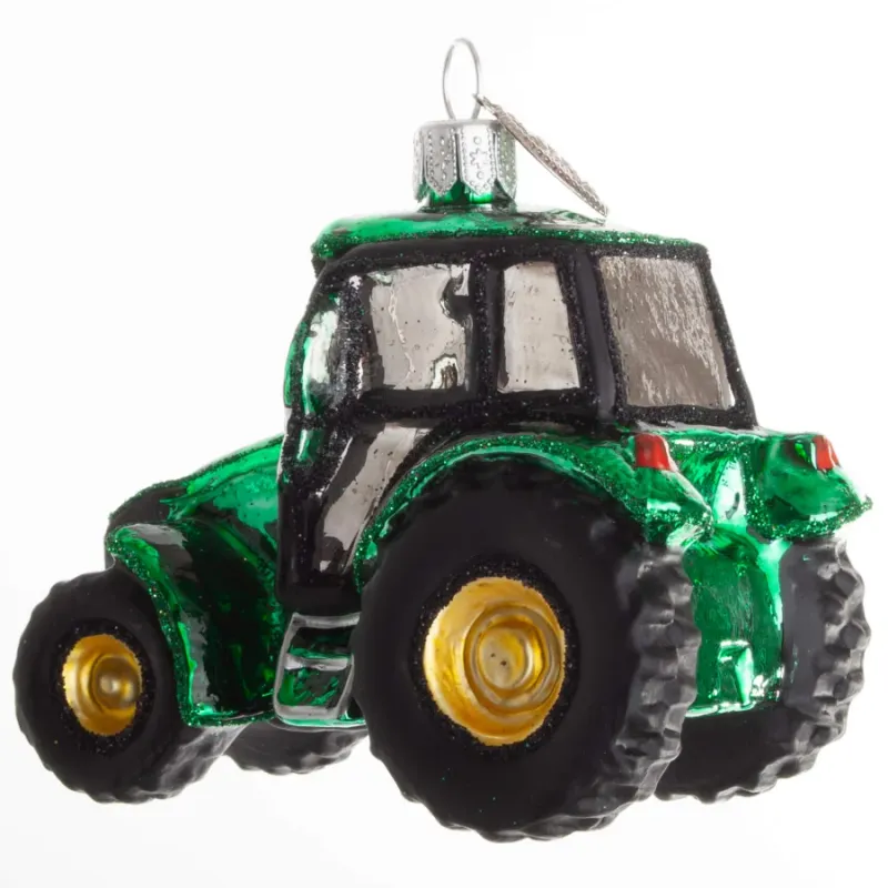 Grøn traktor med gule fælge