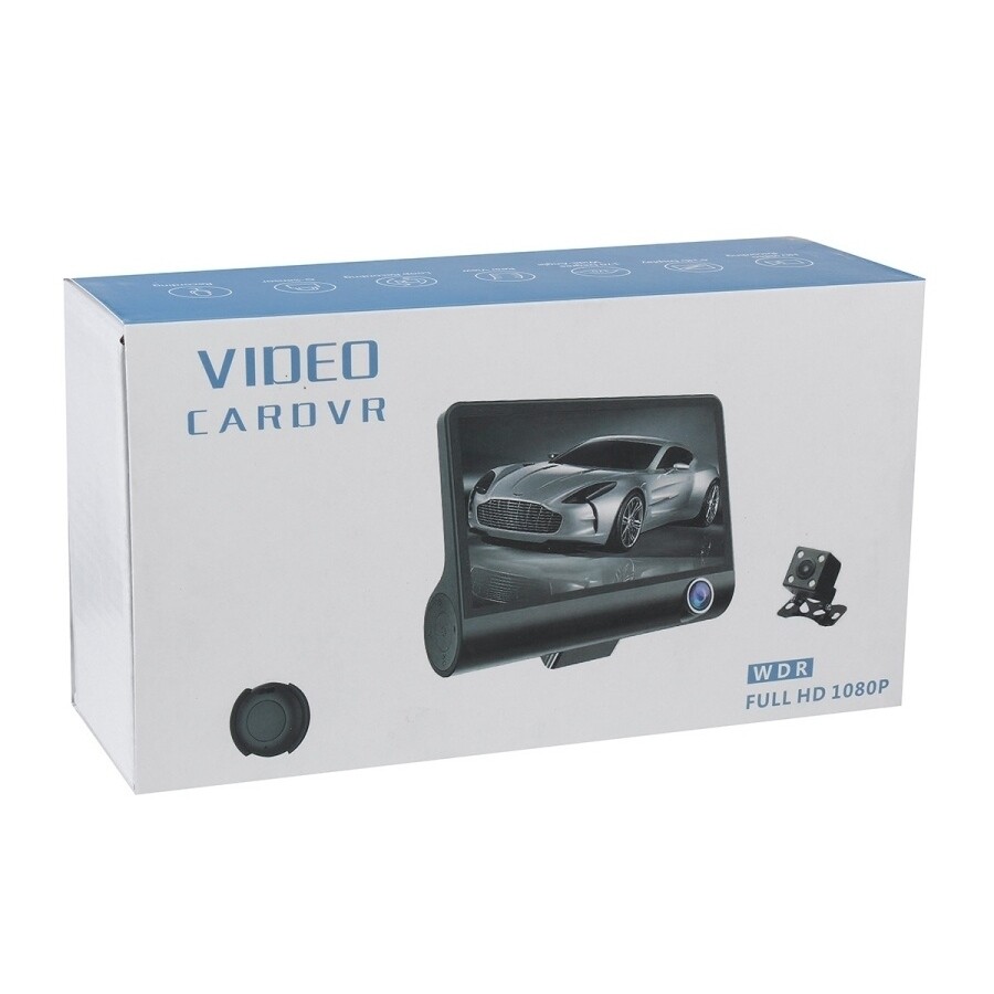 Видеорегистратор с 3 камерами и объективом 4,0 дюйма, "Video CARDVR" Full HD 1080P, IPS-экраном