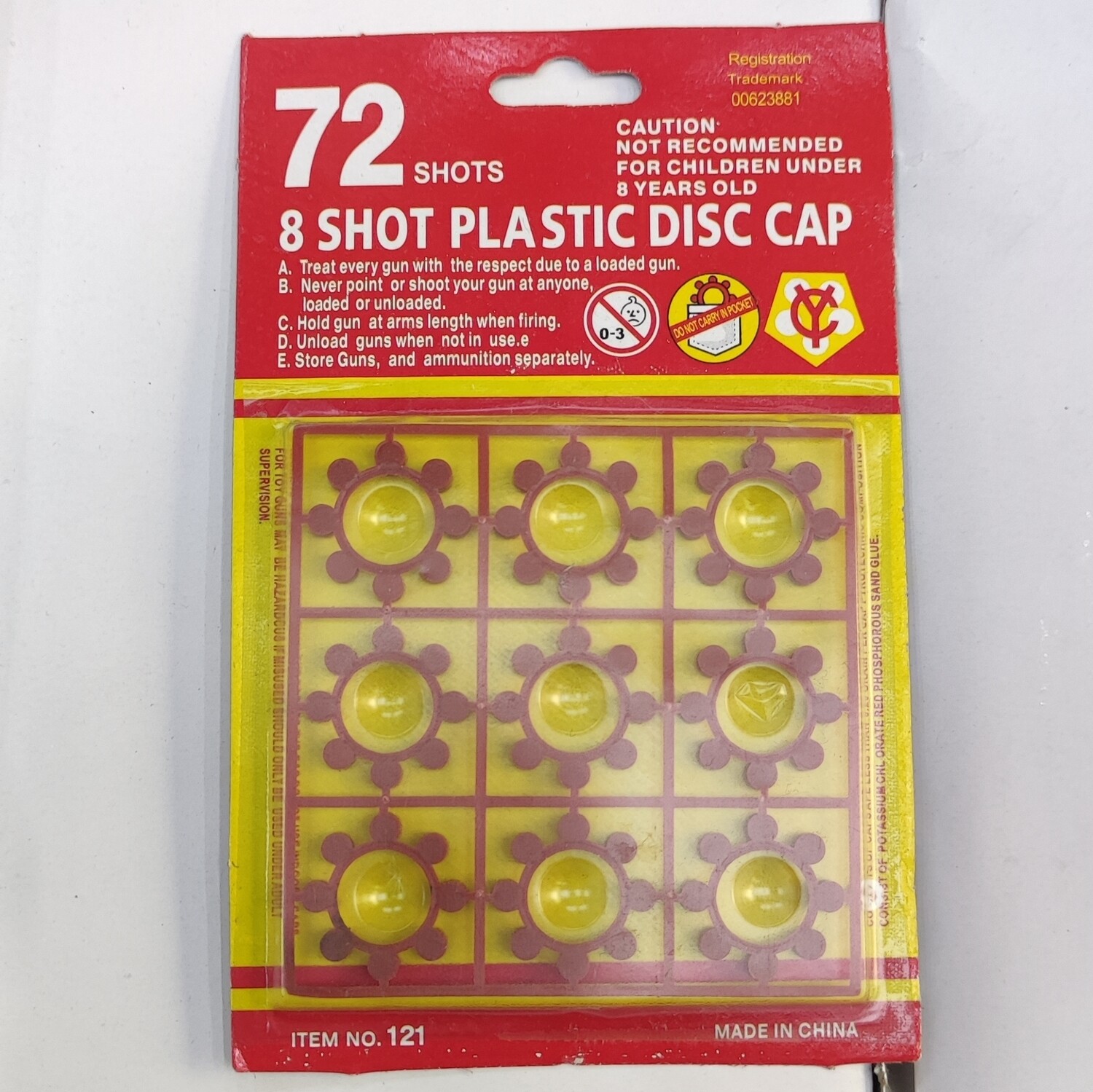 Пистоны для игрушечного револьвера 72шт "Shot Plastic Disc Cup" NO.121