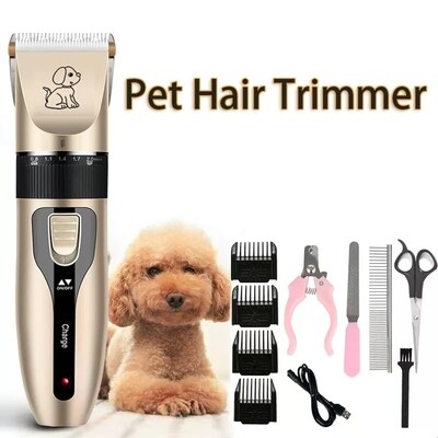 Машинка, Триммер для стрижки домашних животных, без вибрации и шума "Pet Grooming Hair Clipper Kit"