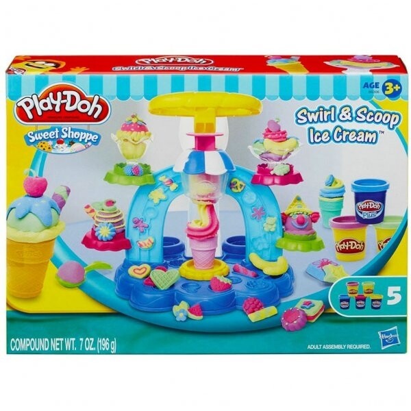 Игровой набор для лепки, набор пластилина Play-Doh, Плей До "Swirl & Scoop Ice Cream" Фабрика Мороженого