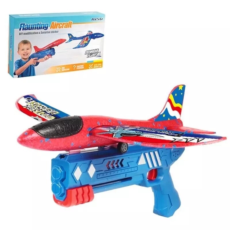 Детский пистолет катапульта с летающими самолетами, Стрелялка Игрушка Пушка - Планер, Blaster Shoot Gun