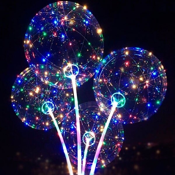 Светящиеся Шары BO-BO с LED подсветкой, Воздушные шарики 20 / 38 см