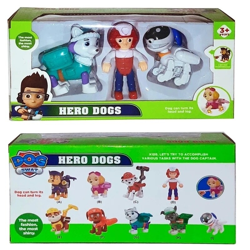 Игровой набор Щенячий патруль - Собака герой - "Hero Dogs", Dog SWAT, Paw Patrol Team Suite NO:7756, 3шт героя