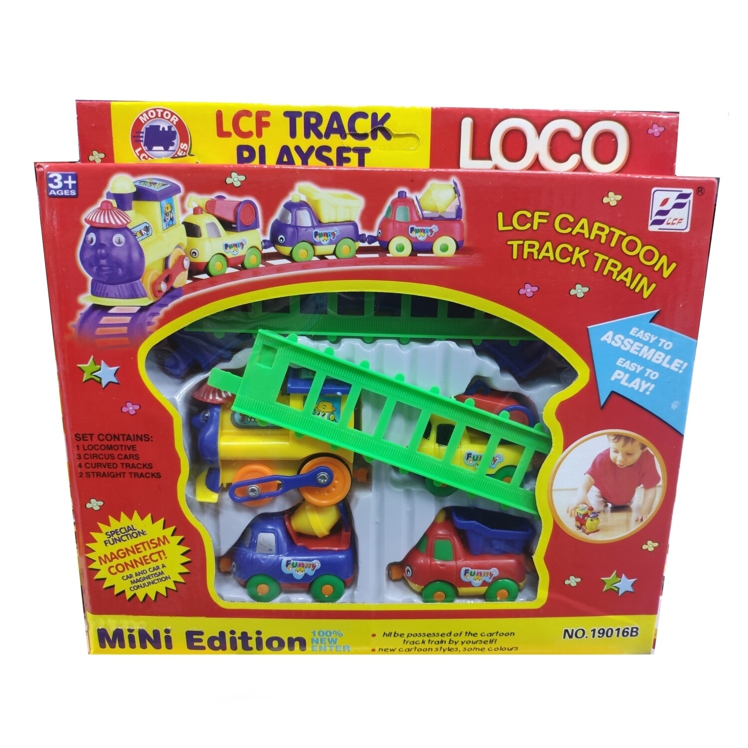 Детская железная дорога, паровозик,вагончики LOCO "LCF Track Playset" Track Train NO.19016B