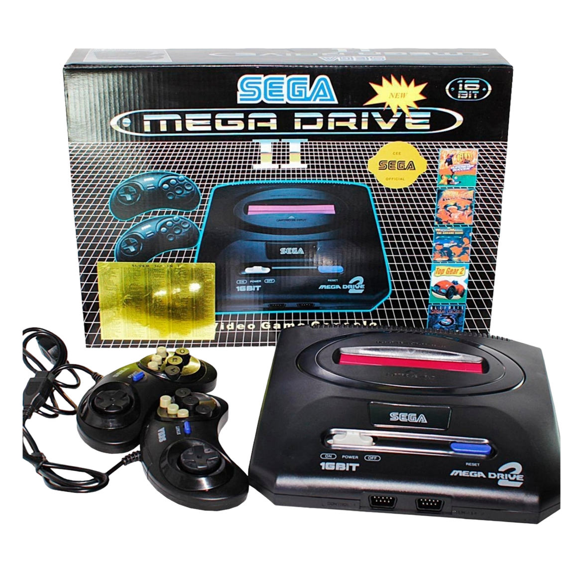 Игровая консоль, портативная игровая приставка "SEGA Mega Drive 2" с геймпадом, 252 игр, 16-bit