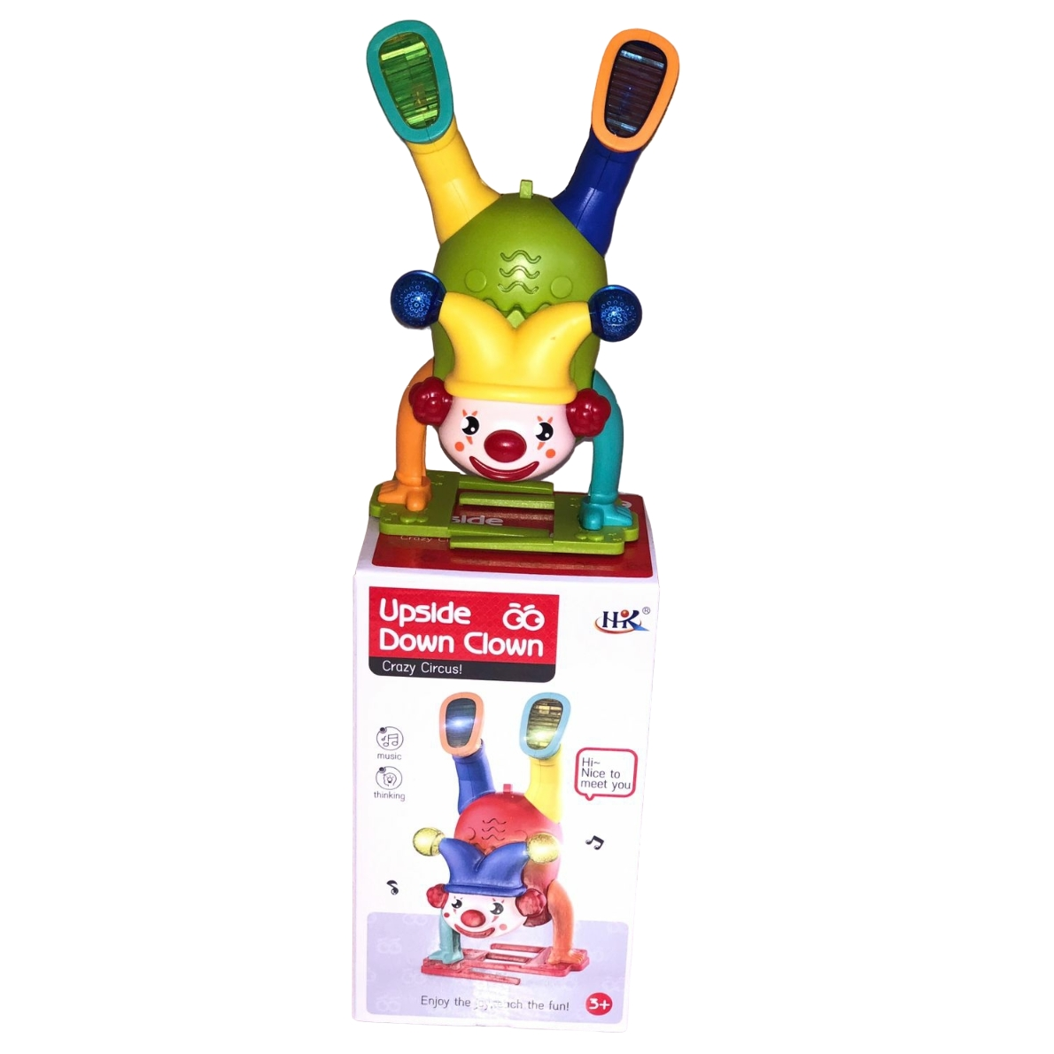 Интерактивная игрушка танцующий робот "Клоун идущая по руке / Upside Down Clown" с подсветкой и музыкой