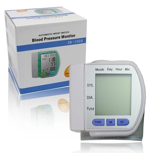 Цифровой тонометр на запястье, "Automatic Wrist Watch - Blood pressure Monitor, CK-102S"