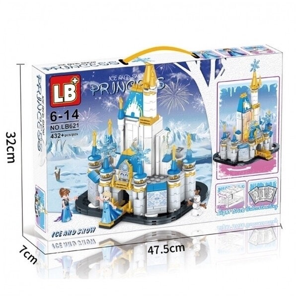 Конструктор лего LB+ Ice & Snow PRINCESS, NO.LB621 "Холодное сердце Волшебный замок" с LED подсветкой, 432+ дет