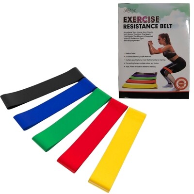 Фитнес резинки, Набор эластичных лент 5шт, резинки для фитнеса и спорта "Exercise Resistance Belt"