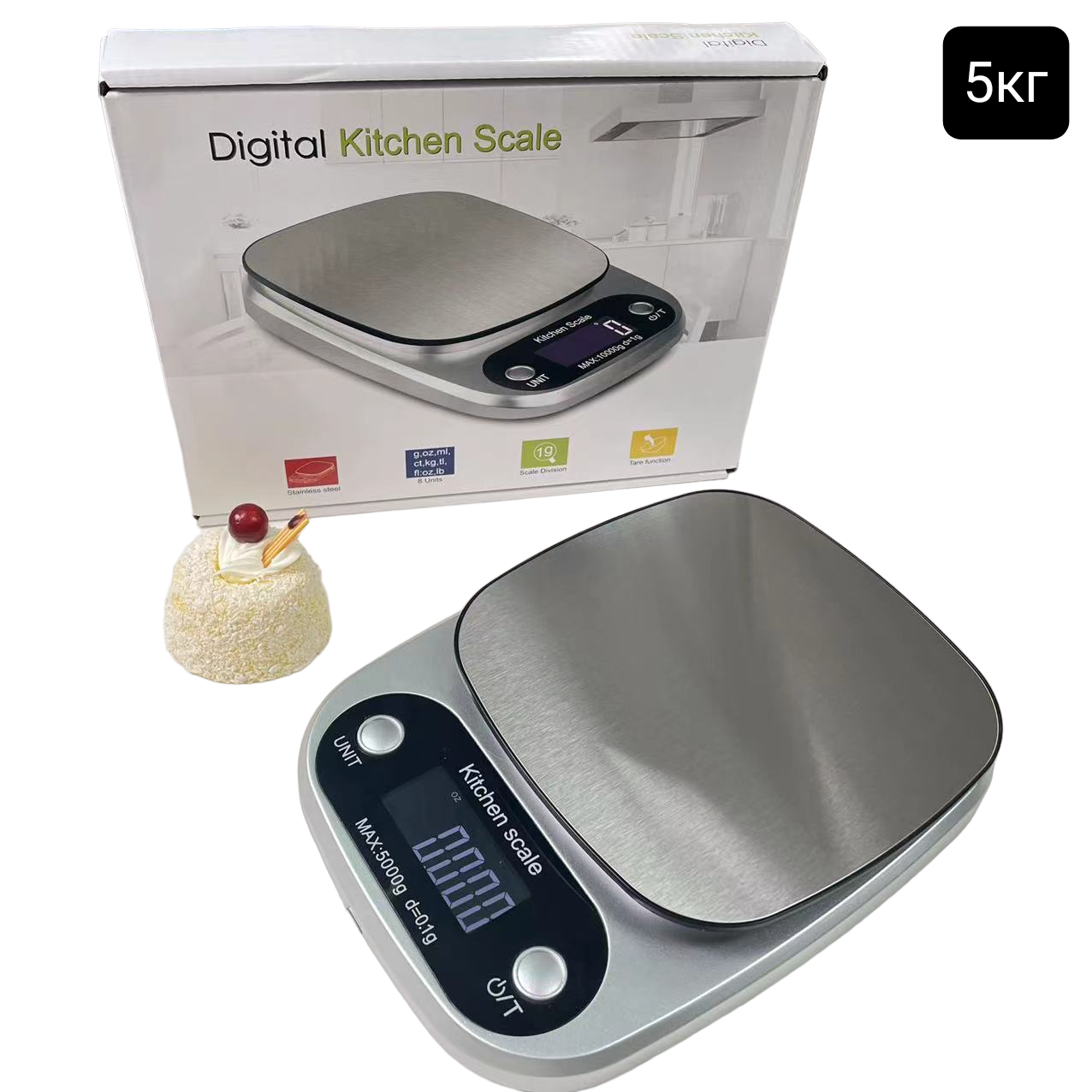 Электронные кухонные весы для взвешивания продуктов "Digital Kitchen Scale" до 5кг/ до 10кг