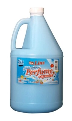 Lins 1 Gallon (3.8L) Fabric Softener with 10x Perfume Capsules (Blue or Pink)