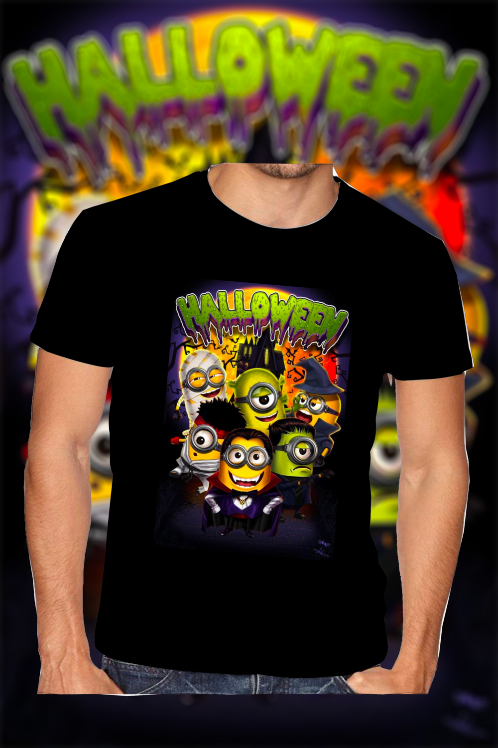 Minion Halloween Black Tshirts