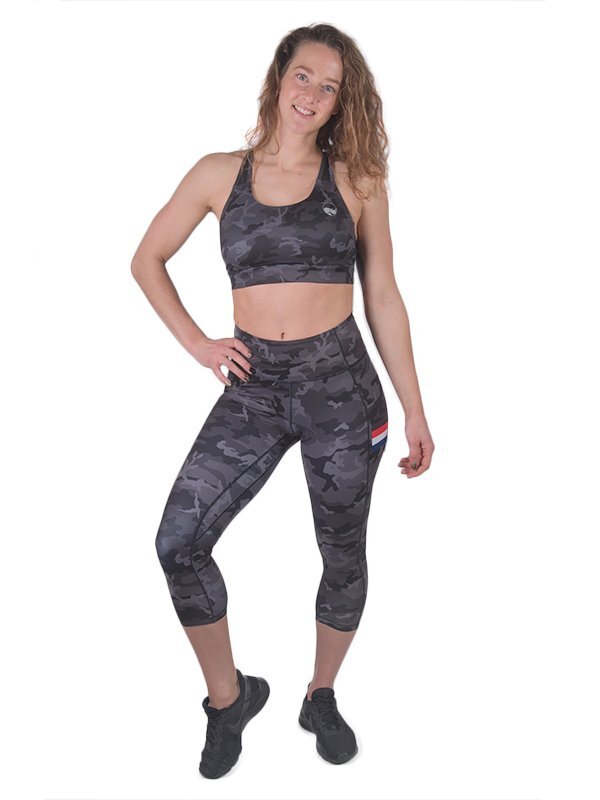 Trooper High Impact Bra - Camo Black