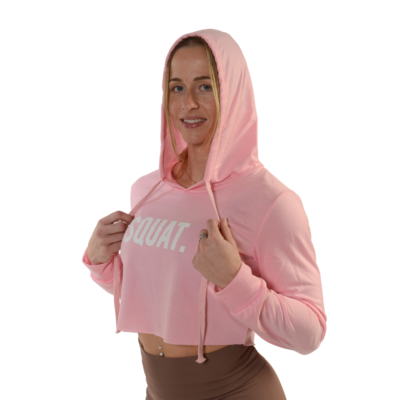 CROPPED HOODIE SQUAT - PINK