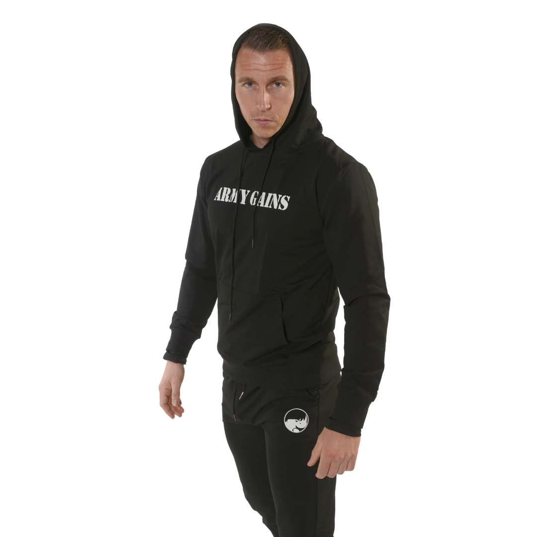TRACKSUIT PULLOVER HOODIE - True Black