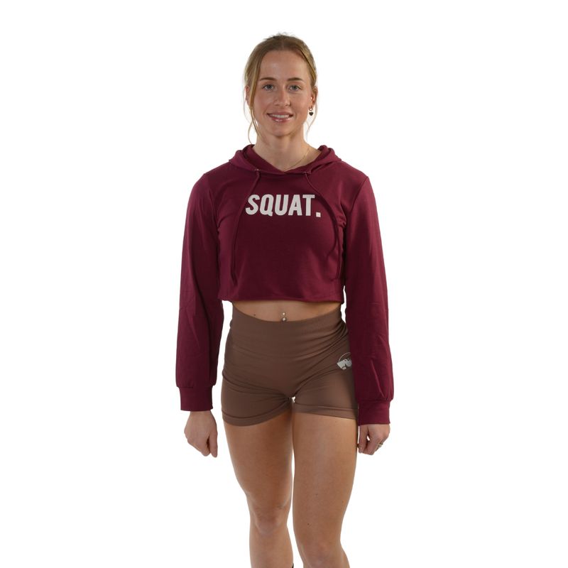 CROPPED HOODIE SQUAT - RED