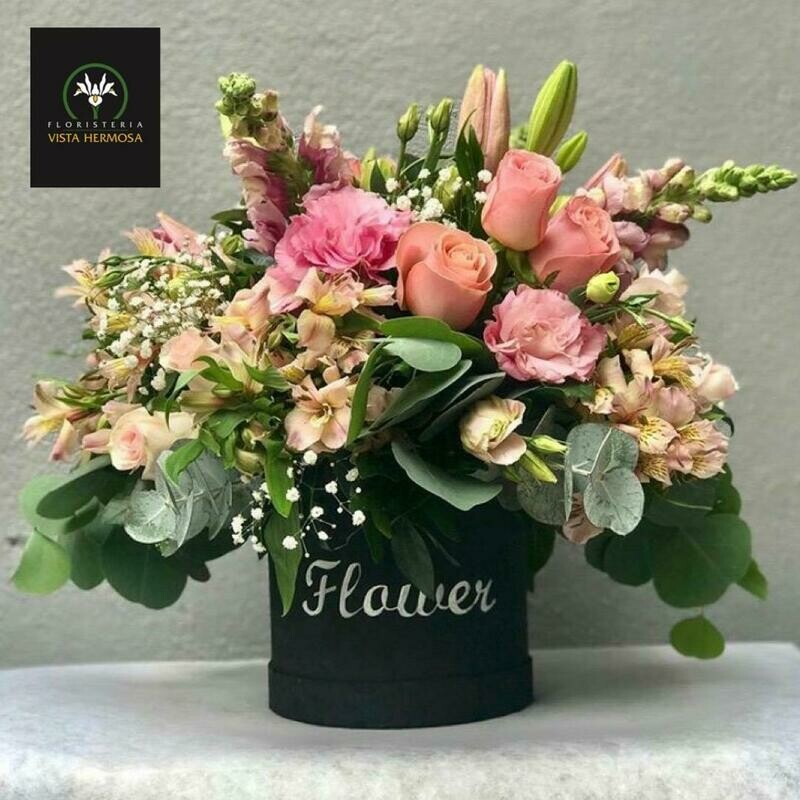 CILINDRO VINTAGE EN BASE FLOWER