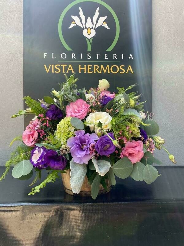 NEVERO CHICO CON LISIANTHUS DE COLORES