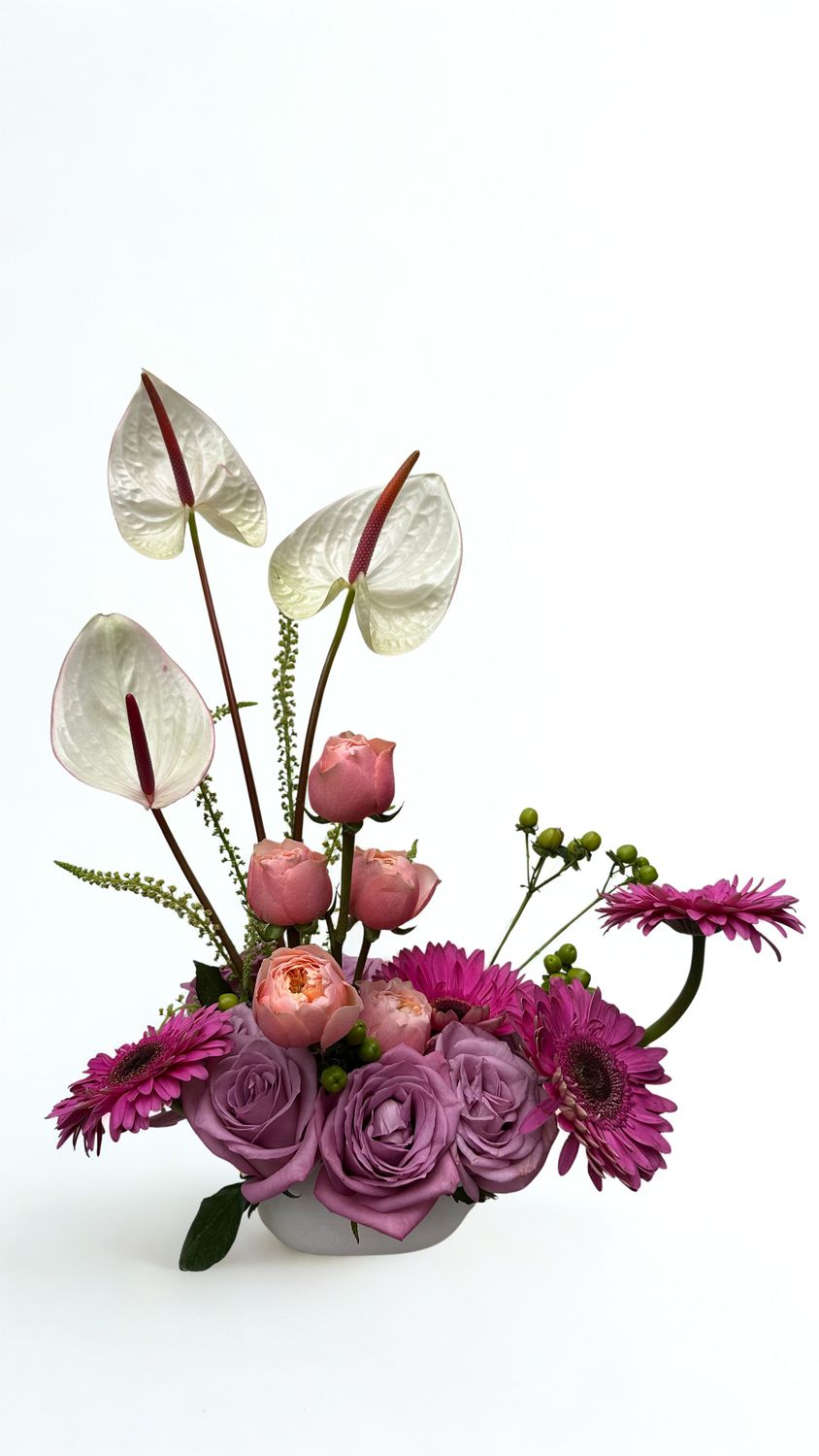 Arreglo en tonos rosas