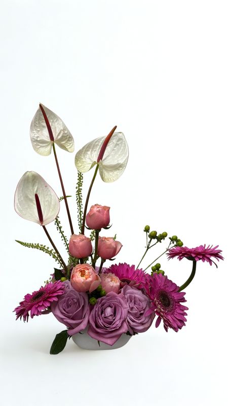 Arreglo en tonos rosas